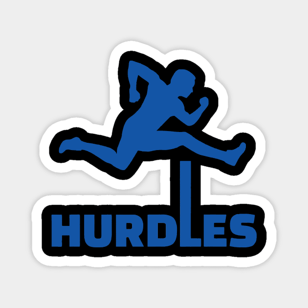 HURDLES blue Magnet by Athletics Inc