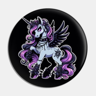 Gothic Unicorn Kawaii Pin