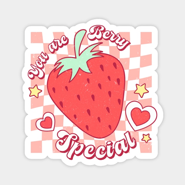 Valentine's You Are Berry Special Strawberry Hearts Magnet by SilverLake