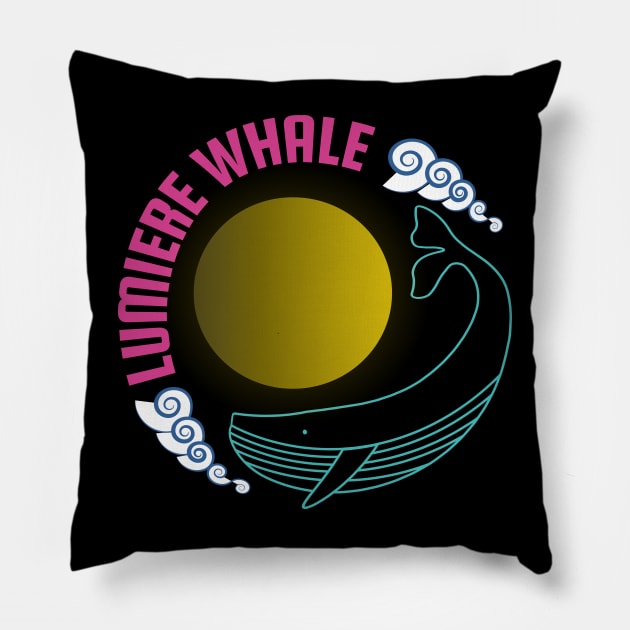 Lumiere Whale (Whale dancing on the moonlight) Pillow by Tanimbar