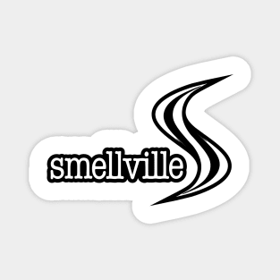 Smellville Logo White with Black Outline Magnet