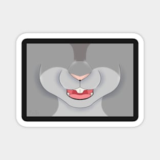 Silver Bunny Face Magnet