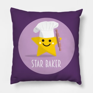 Cute Star Baker with Rolling Pin - Lilac Pillow