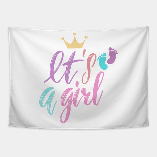 Its a girl gender reveal Tapestry by The Bunga
