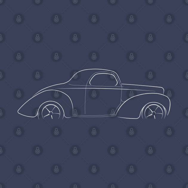 1941 Willys Coupe - profile stencil, white by mal_photography