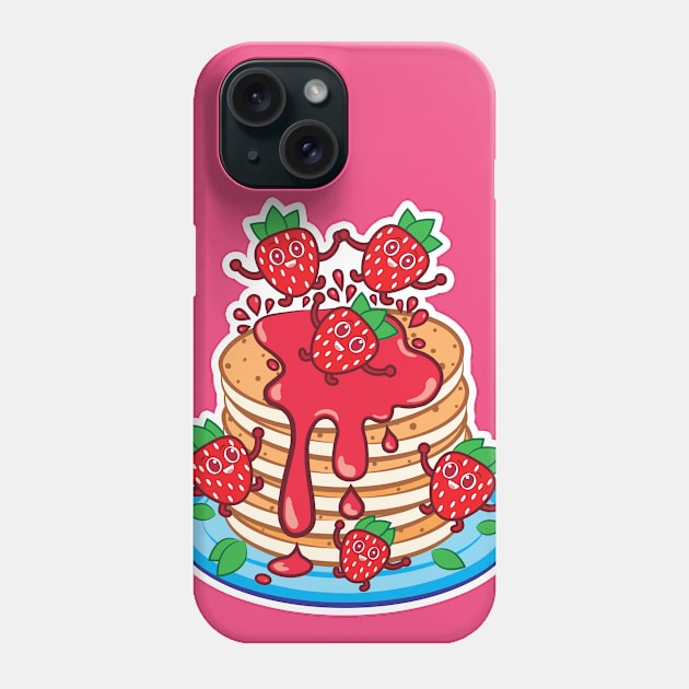 Strawberry Pancakes Phone Case by Plushism