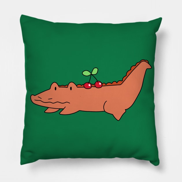 Cherry Crocodile Pillow by saradaboru