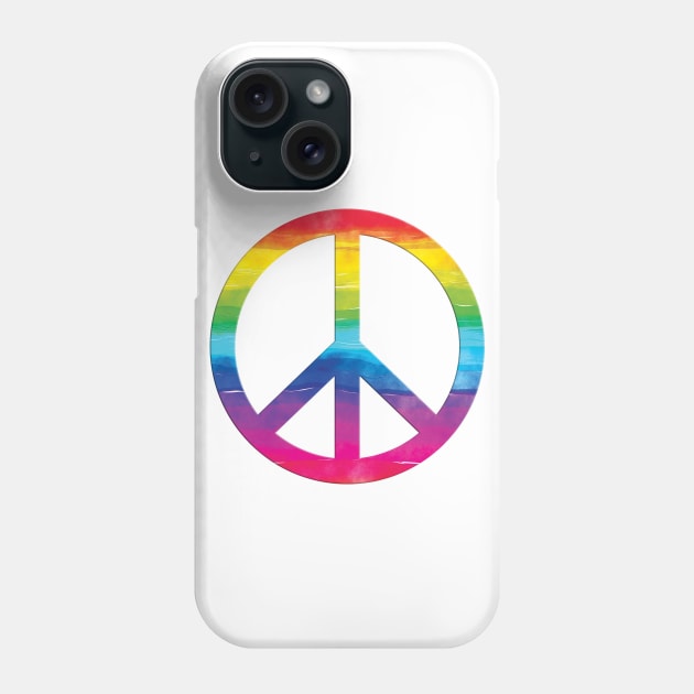 rainbow peace sign Phone Case by rclsivcreative