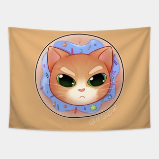 Ginger Cat Donut Tapestry