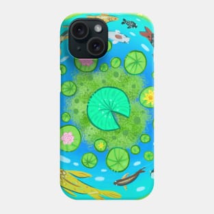 Koi and Goldfish Circular Pond Phone Case