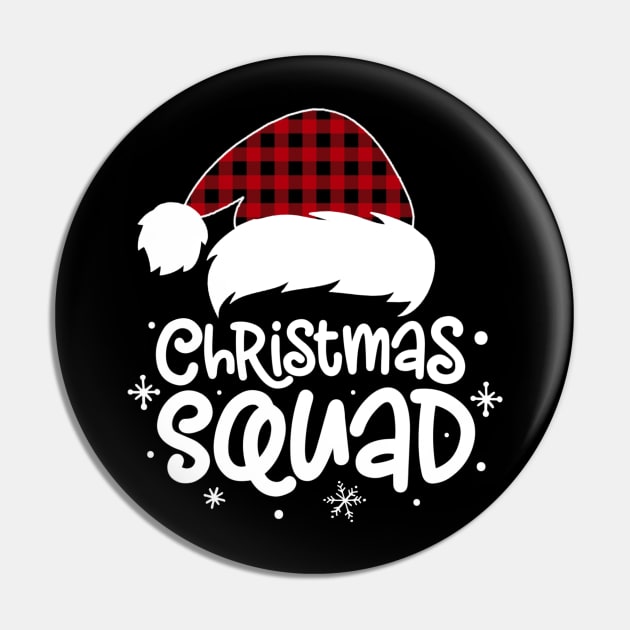 Christmas Squad Buffalo Plaid Santa Hat Family Matching Pajama Pin by Sincu