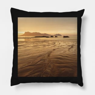 Golden light at beach in Borneo Bako national park Malaysia Pillow