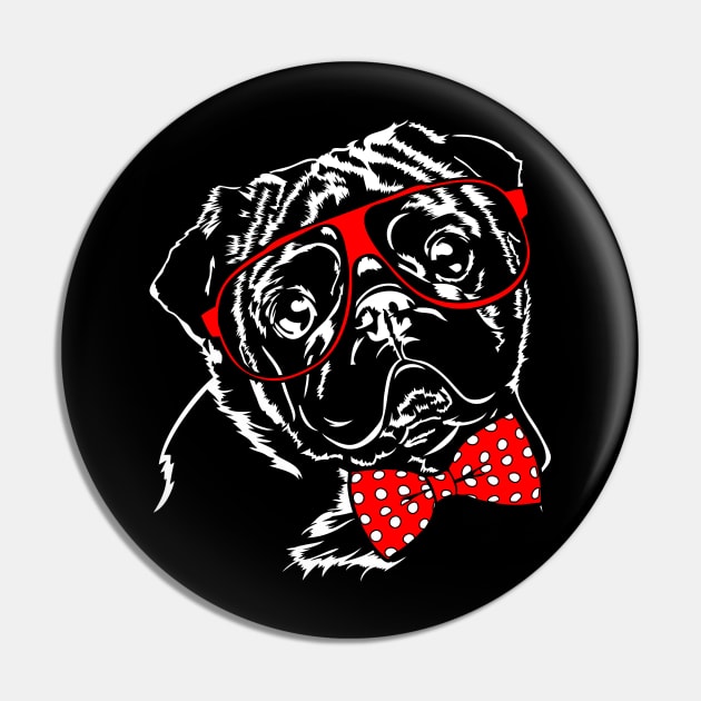 Funny Cute Pug mom dog lover Pin by wilsigns