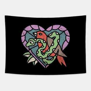 Snake and Bird Love Tapestry