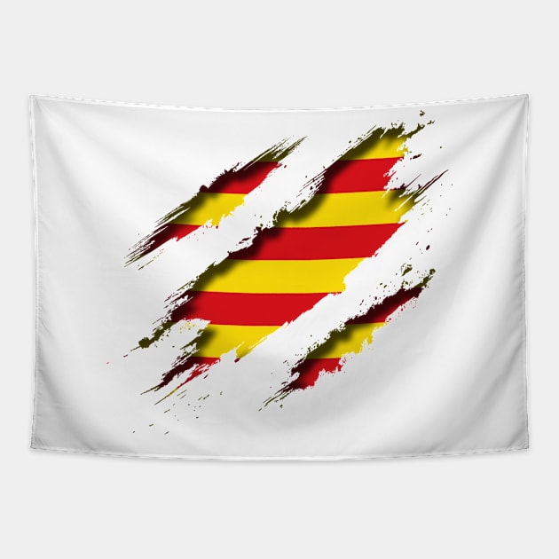 Catalonia Shredding Tapestry by blackcheetah