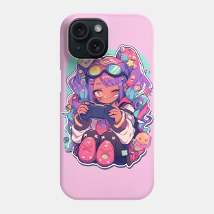 Colurful Anime Gamer Girl Phone Case