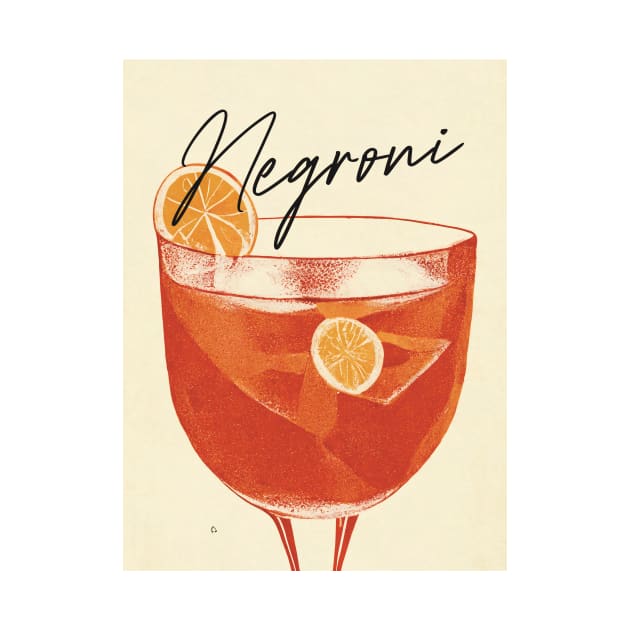 Negroni Retro Poster Classic Glass Bar Prints, Vintage Drinks, Recipe, Wall Art by BetterManufaktur