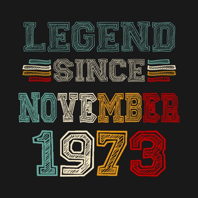 50 Years Old Legend Since November 1973 50th Birthday by Gearlds Leonia