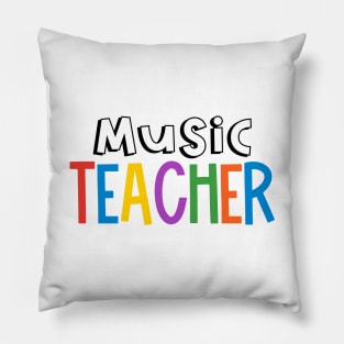 Rainbow Music Teacher Pillow