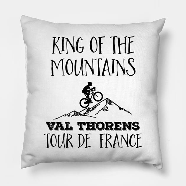 Val Thorens King of the mountains Tour de France For The Cycling Fans Pillow by Naumovski