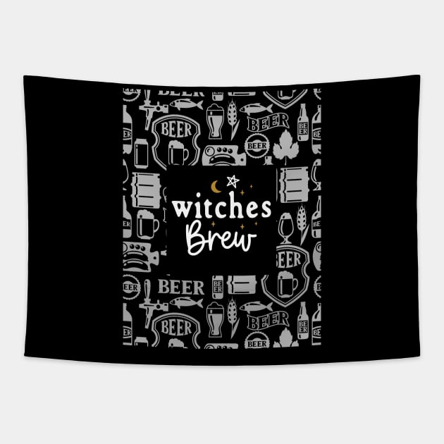 Witches Brew with Beer Bottles Tapestry by Apathecary