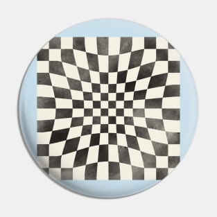 Watercolor Psychedelic Checkerboard Pin