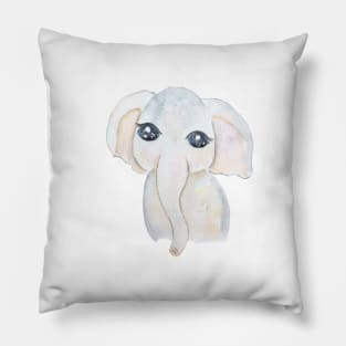 cute baby  elephant watercolor Pillow