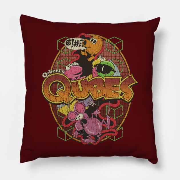 Q*bert's Qubes 1983 Pillow by JCD666