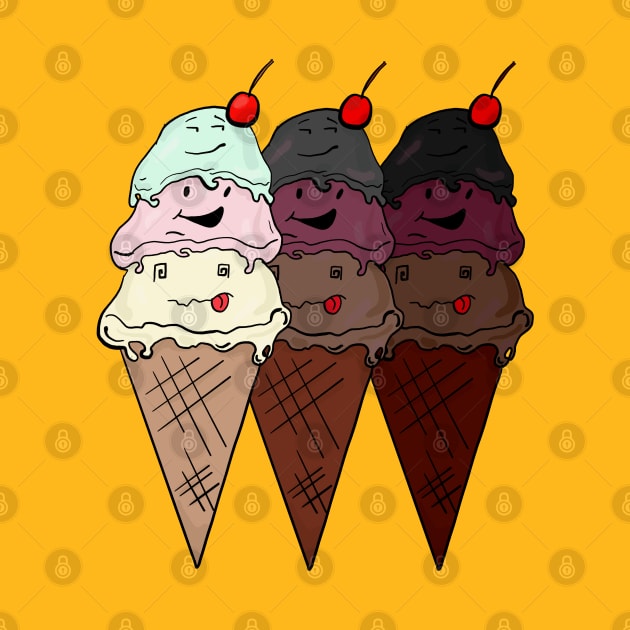 Faces of Ice Cream by Danispolez_illustrations