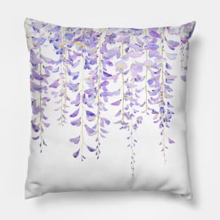 wisteria in bloom 2021 watercolor Pillow