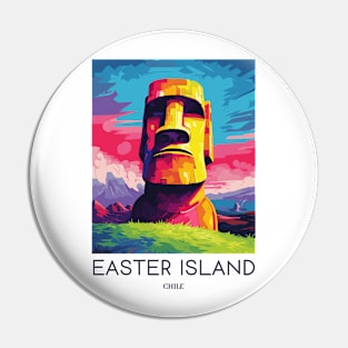 A Pop Art Travel Print of Easter Island - Chile Pin