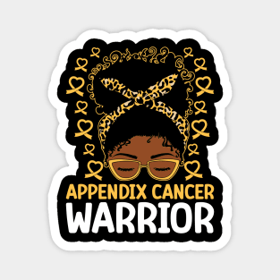 Afro Messy Bun Appendix Cancer Warrior Magnet