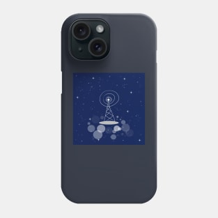 antenna, communication, television, internet, illustration, night, modern, technology, light, shine, glitter, stars, space, galaxy, cosmos Phone Case