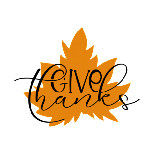Give Thanks Fall Leaf Autumn Lovers T-Shirt
