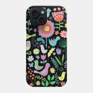 Birds and Blooms - cute floral pattern by Cecca Designs Phone Case