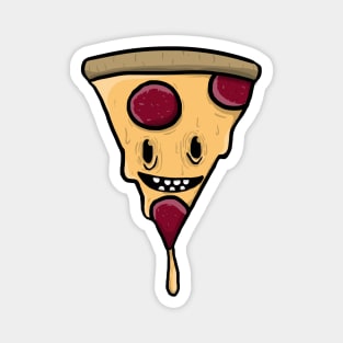 Cute Cheesy Pepperoni Pizza Cartoon Magnet