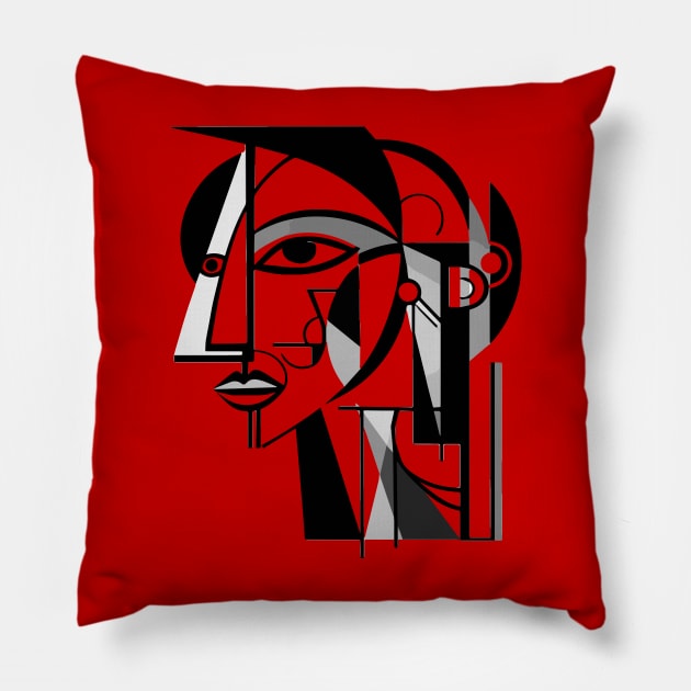 Cubist Woman Pillow by n23tees