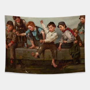 A Thrilling Moment by John George Brown Tapestry