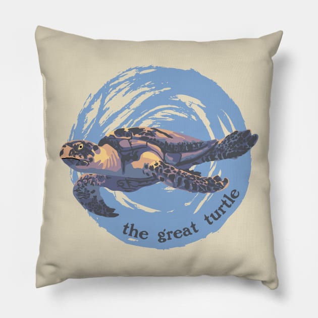 The Great Turtle Pillow by Slightly Unhinged