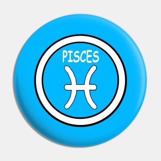 Pisces, white circle, transparent background Pin