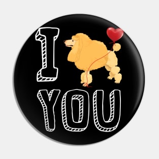 I Love You Poodle Valentine Pin