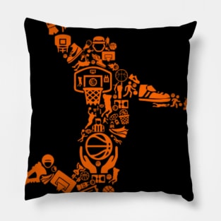 Basketball graphic collage Pillow