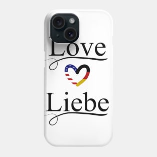 Love & Liebe w/ German & American Heart Phone Case