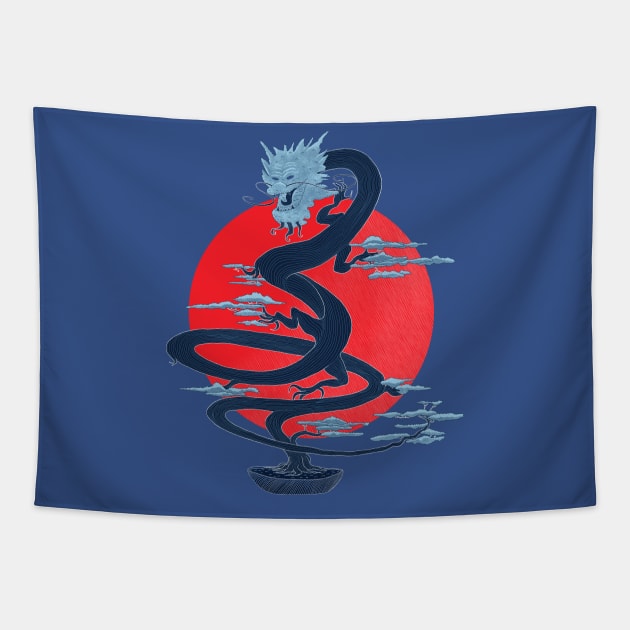 Dragon Bonsai Tapestry by Sachpica