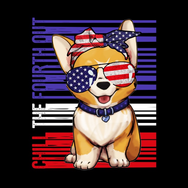 Corgi 4th of July Funny Dog by Kaileymahoney