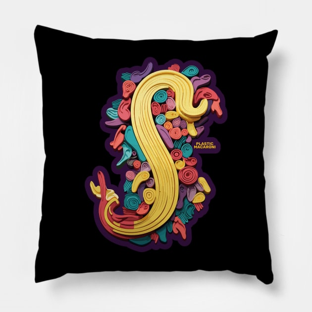 Plastic Macaroni Boho Trippy Hippy Orecchiette Pillow by BoobRoss