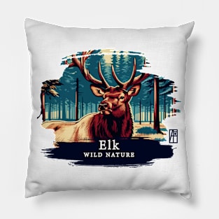 Elk - WILD NATURE - ELK -6 Pillow