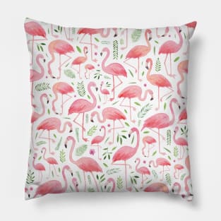 Pink Floral Flamingos! Pillow