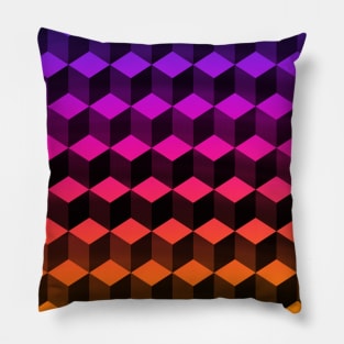 Abstract colorful geometric cube Mask Pillow