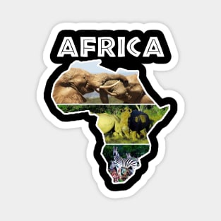 African Wildlife Continent Collage Magnet